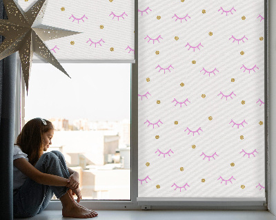 Modern roller blind Drawn eyebrows and dots