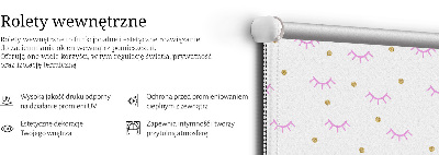Modern roller blind Drawn eyebrows and dots