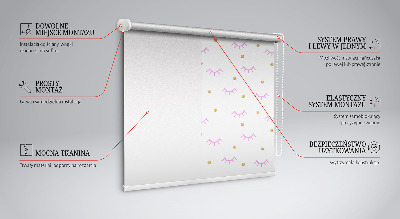 Modern roller blind Drawn eyebrows and dots