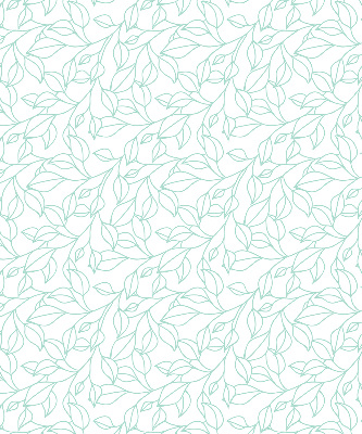 Roller blind for large window Turquoise leaves