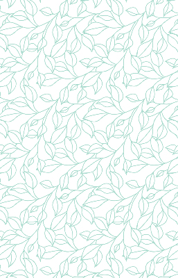 Roller blind for large window Turquoise leaves