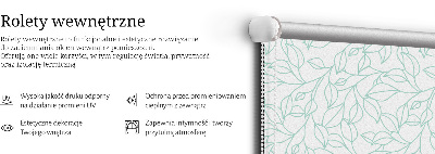 Roller blind for large window Turquoise leaves