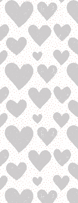 Fabric roller blind Gray hearts