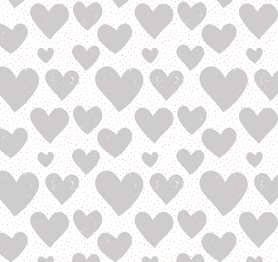 Fabric roller blind Gray hearts