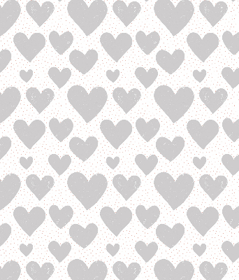 Fabric roller blind Gray hearts