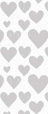 Fabric roller blind Gray hearts
