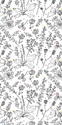 Roller blind for large window Drawn plants