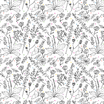 Roller blind for large window Drawn plants