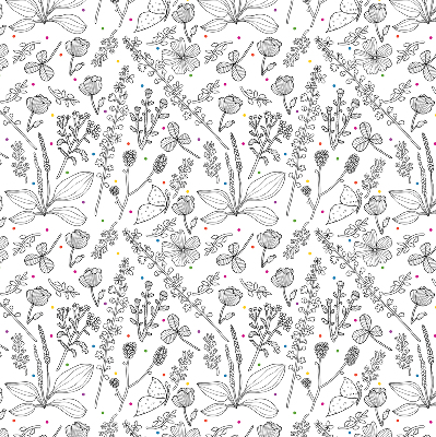 Roller blind for large window Drawn plants