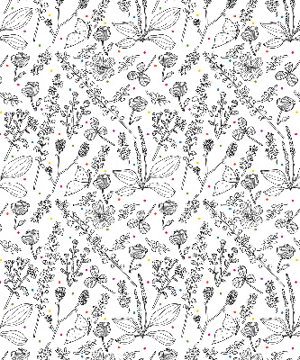 Roller blind for large window Drawn plants