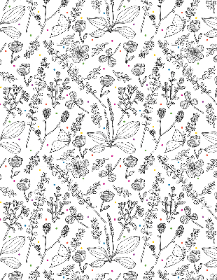 Roller blind for large window Drawn plants