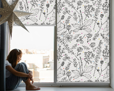 Roller blind for large window Drawn plants