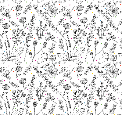 Roller blind for large window Drawn plants