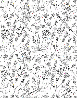 Roller blind for large window Drawn plants