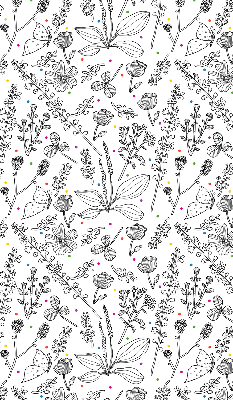 Roller blind for large window Drawn plants