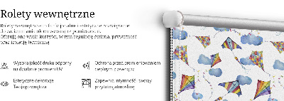 Fabric roller blind Colorful kites