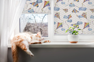 Fabric roller blind Colorful kites