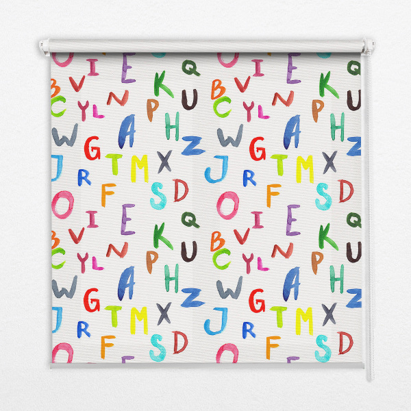 Roller blind for large window Colorful letters