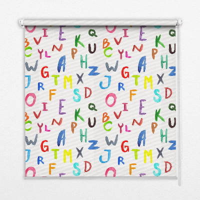 Roller blind for large window Colorful letters
