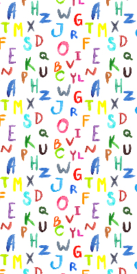 Roller blind for large window Colorful letters