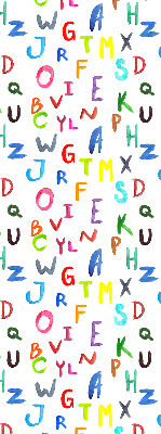 Roller blind for large window Colorful letters