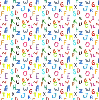 Roller blind for large window Colorful letters