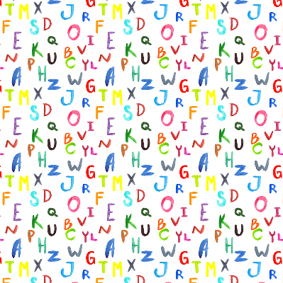 Roller blind for large window Colorful letters