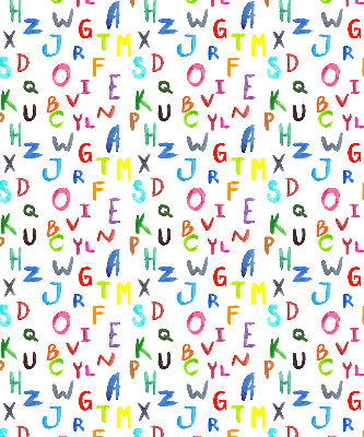 Roller blind for large window Colorful letters