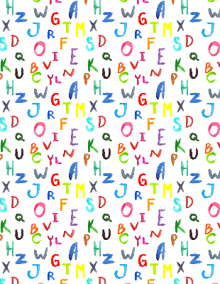 Roller blind for large window Colorful letters