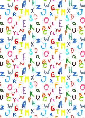 Roller blind for large window Colorful letters