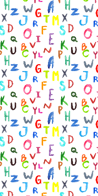 Roller blind for large window Colorful letters