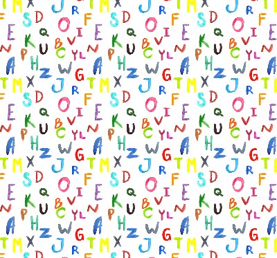 Roller blind for large window Colorful letters