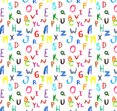 Roller blind for large window Colorful letters