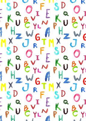 Roller blind for large window Colorful letters