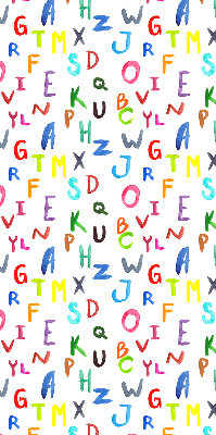 Roller blind for large window Colorful letters