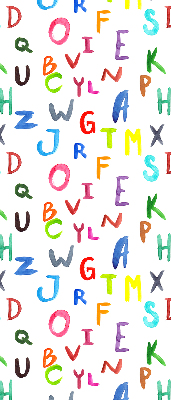 Roller blind for large window Colorful letters