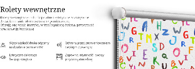 Roller blind for large window Colorful letters