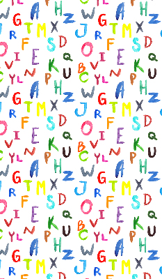 Roller blind for large window Colorful letters