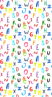 Roller blind for large window Colorful letters