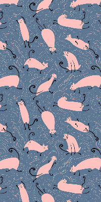 Modern roller blind Pink cats