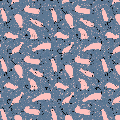 Modern roller blind Pink cats