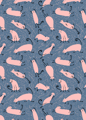 Modern roller blind Pink cats