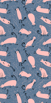 Modern roller blind Pink cats