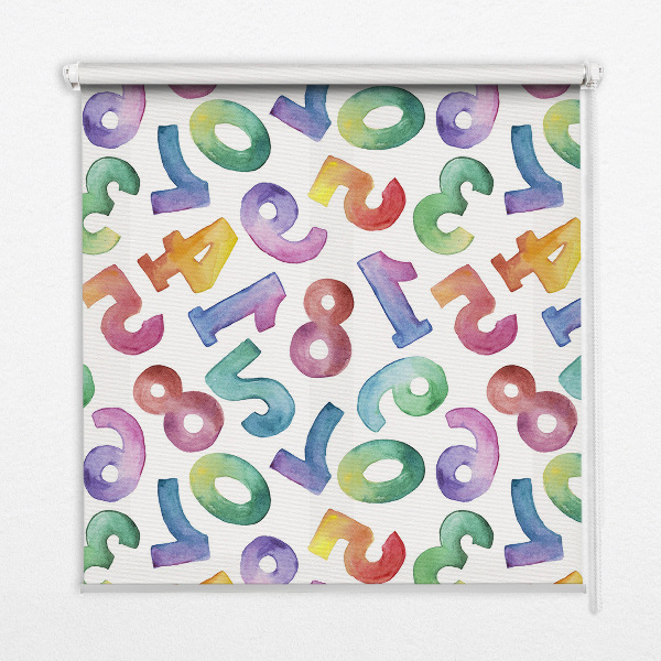 Fabric roller blind Colorful numbers