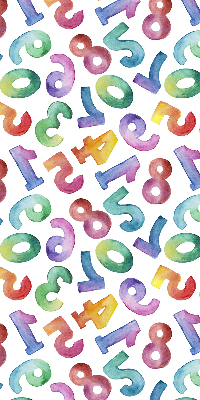 Fabric roller blind Colorful numbers