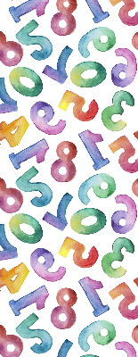 Fabric roller blind Colorful numbers
