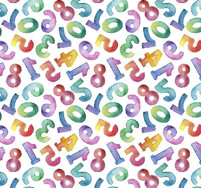 Fabric roller blind Colorful numbers