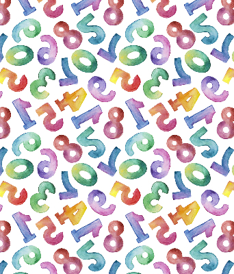 Fabric roller blind Colorful numbers