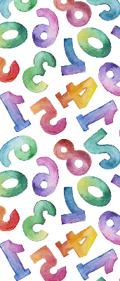 Fabric roller blind Colorful numbers