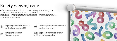Fabric roller blind Colorful numbers